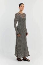 Jill Sheer Strip Knit Maxi Dress - Image 10