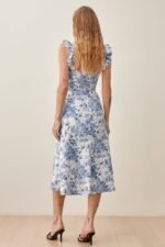 Joa Printed Ruffle Strap Slit Midi Dress - Image 5