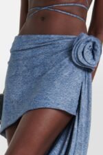 Joan Floral Denim Three-piece Swim Set - Image 4