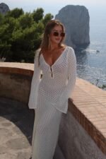 Josie V-neck Cut-out Knit Maxi Dress - Image 9