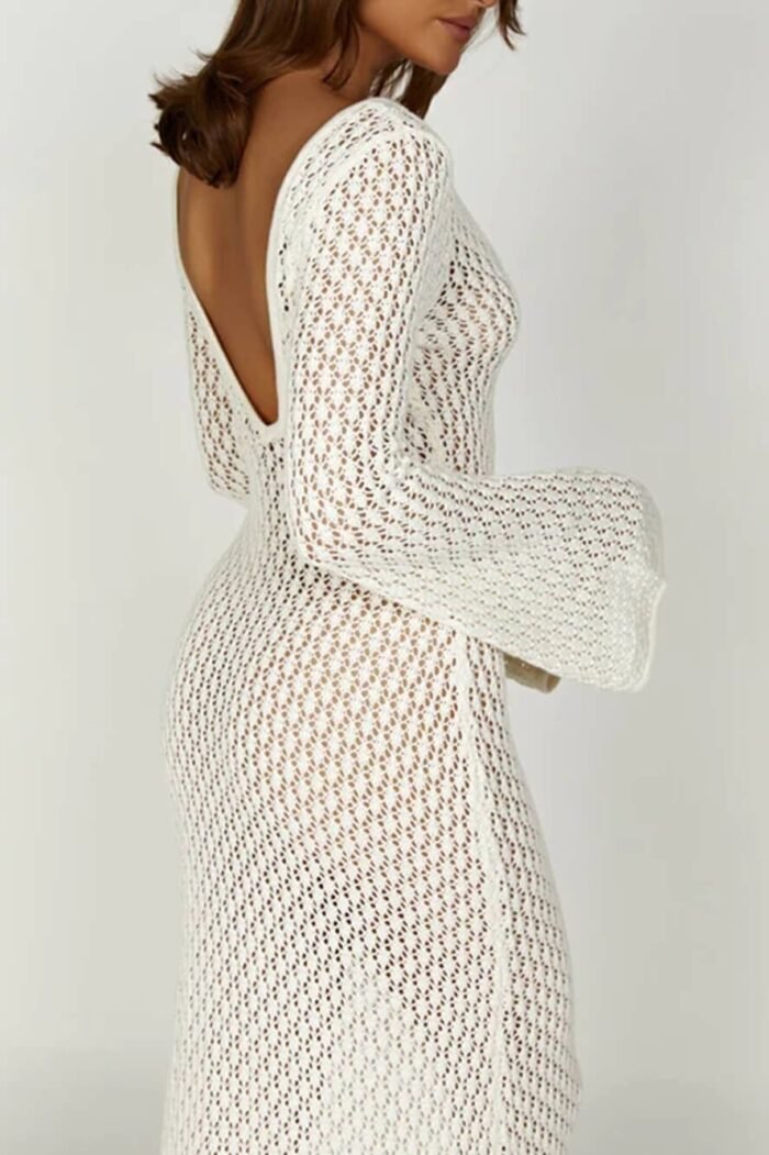 Josie V-neck Cut-out Knit Maxi Dress - Image 15