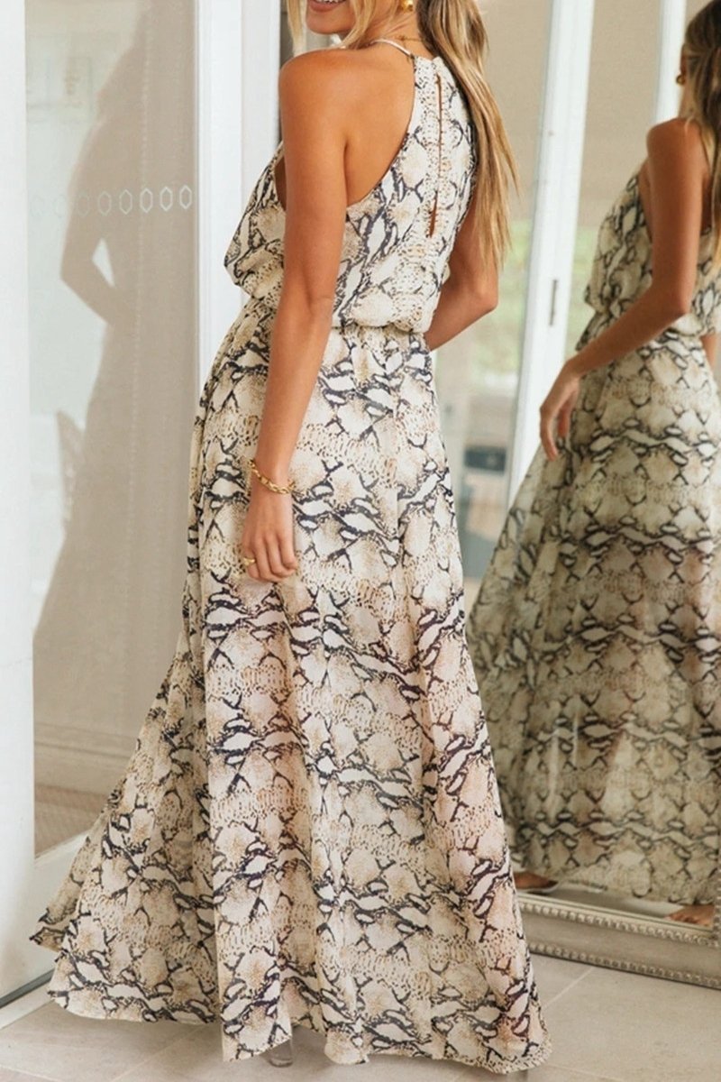 jpg_44dd0fbe-543d-4afa-9cc8-154ef8add012 Lilian Printed Halterneck Slit Maxi Dress - Image 3