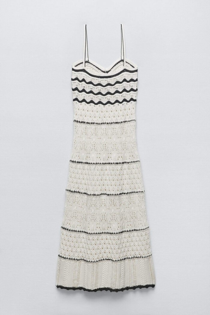 Nan Contrast Crochet Maxi Slip Dress - Image 8