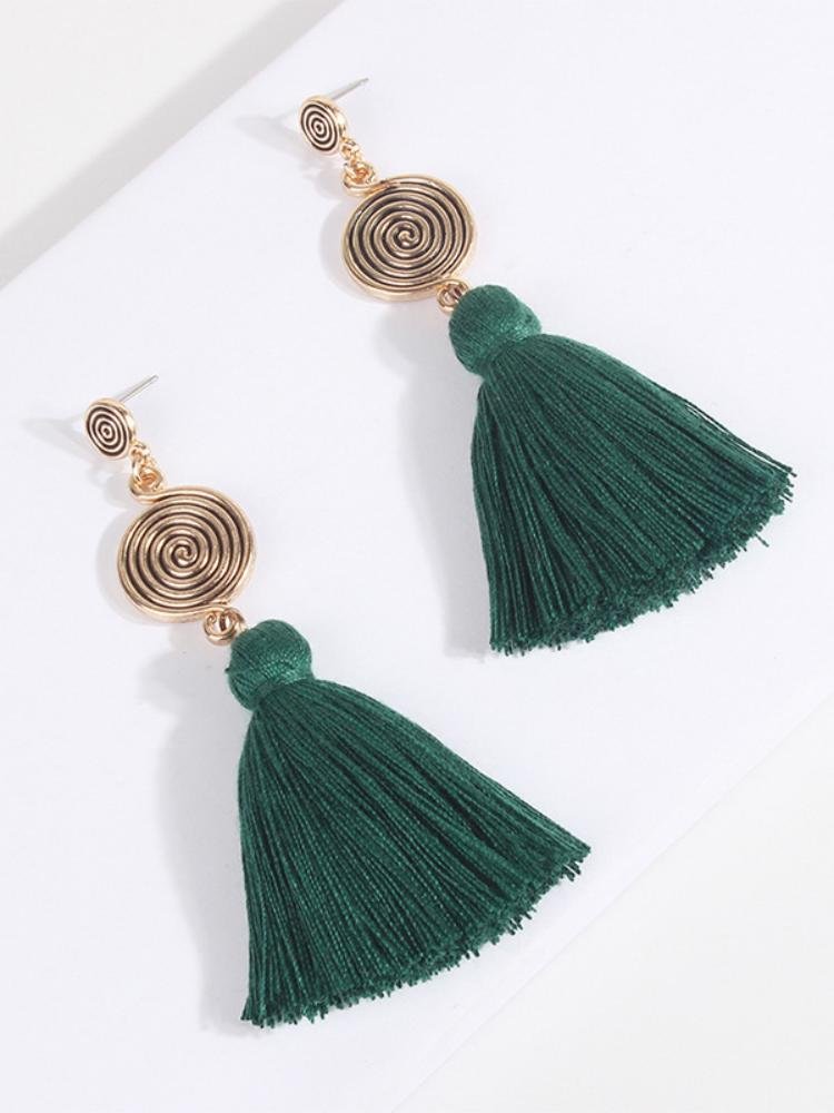kanna-whirlpool-tassel-earrings-sa0020516163-darkgreen-sunfere-141422 Kanna Whirlpool Tassel Earrings - Image 2