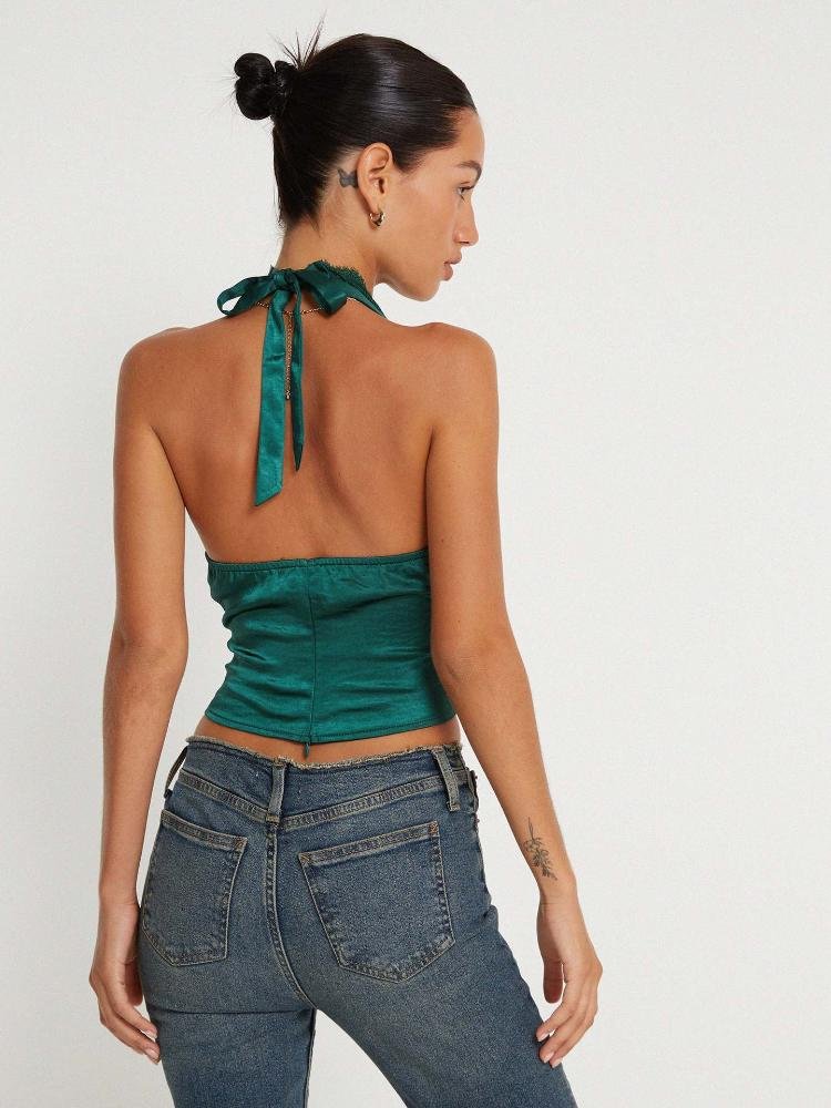 kay-lace-trim-halter-satin-top-723a92891877434-dark-green-s-sunfere-327081 Kay Lace Trim Halter Satin Top - Image 10