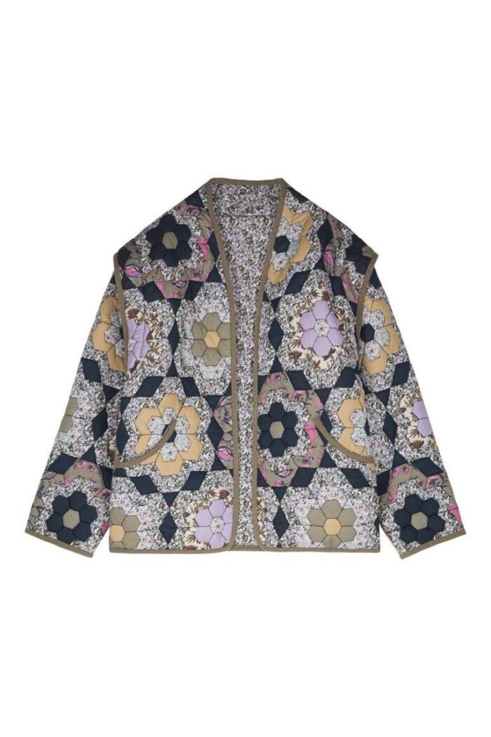 Kaylani Floral Printed Convertible Quilted Jacket - Image 6