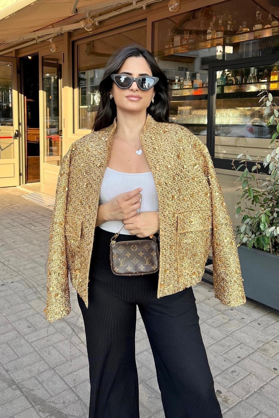 kimberley-collared-metallic-sequins-jacket-so00212062018-gold-s-sunfere-628079 Kimberley Collared Metallic Sequins Jacket - Image 1