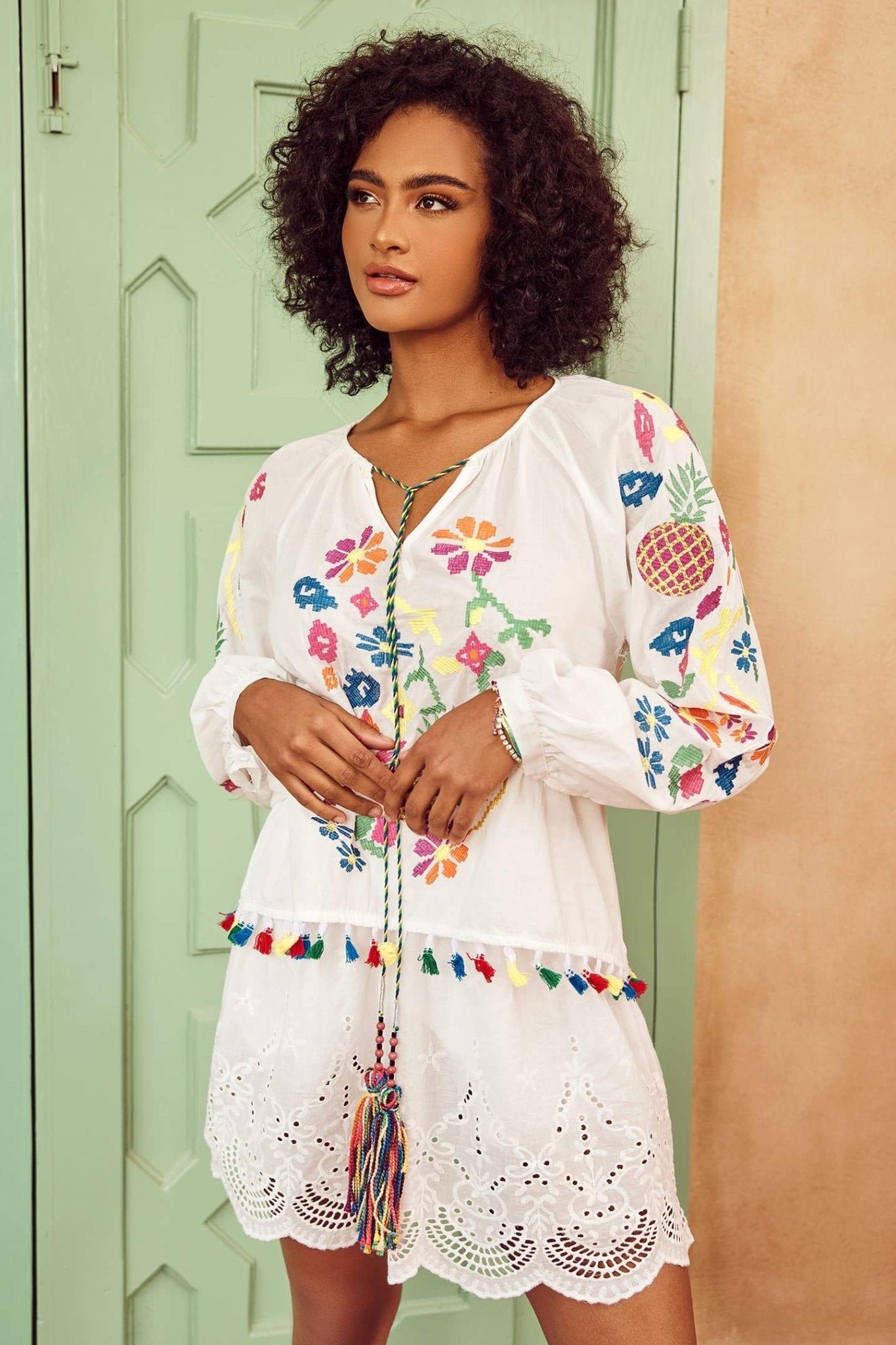 kyndall-embroidered-floral-tassel-blouse-st00203052391-white-one-size-sunfere-166210 Kyndall Embroidered Floral Tassel Blouse - Image 3