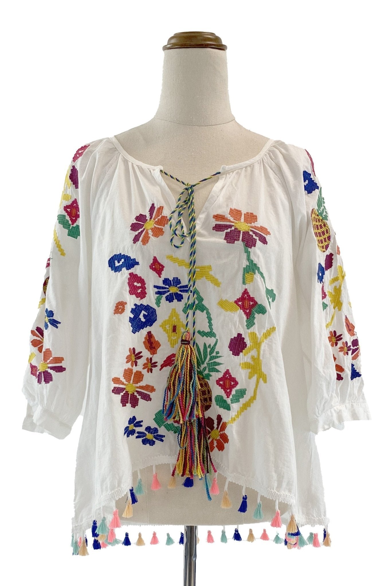 kyndall-embroidered-floral-tassel-blouse-st00203052391-white-one-size-sunfere-747714 Kyndall Embroidered Floral Tassel Blouse - Image 9