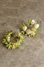 Lilys Leaf Pearl Drop Earrings - Image 2