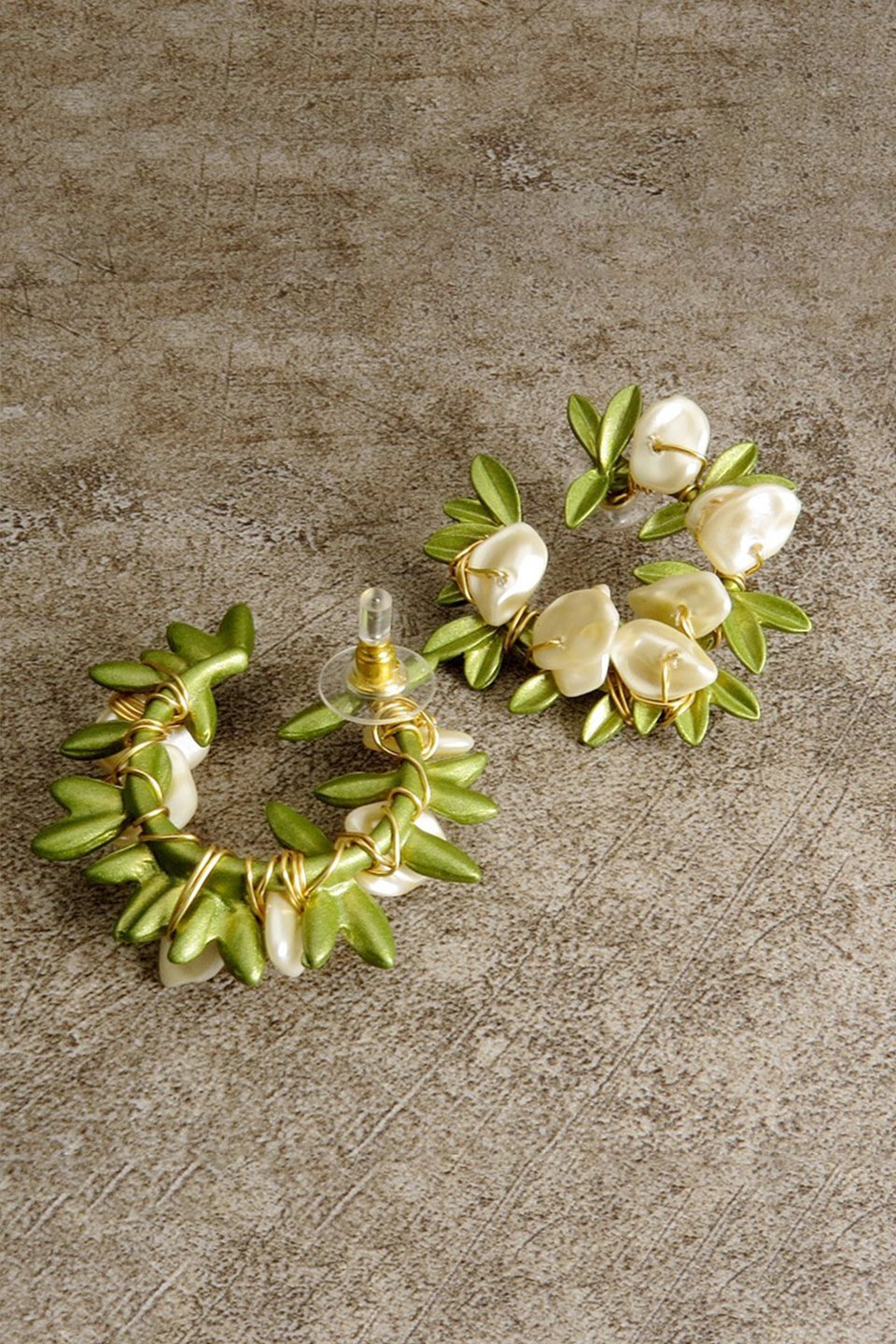 lilys-leaf-pearl-drop-earrings-sa0020708765-green-sunfere-477102 Lilys Leaf Pearl Drop Earrings - Image 2