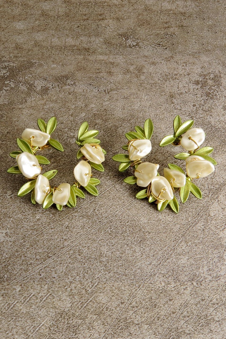 lilys-leaf-pearl-drop-earrings-sa0020708765-green-sunfere-687577 Lilys Leaf Pearl Drop Earrings - Image 3