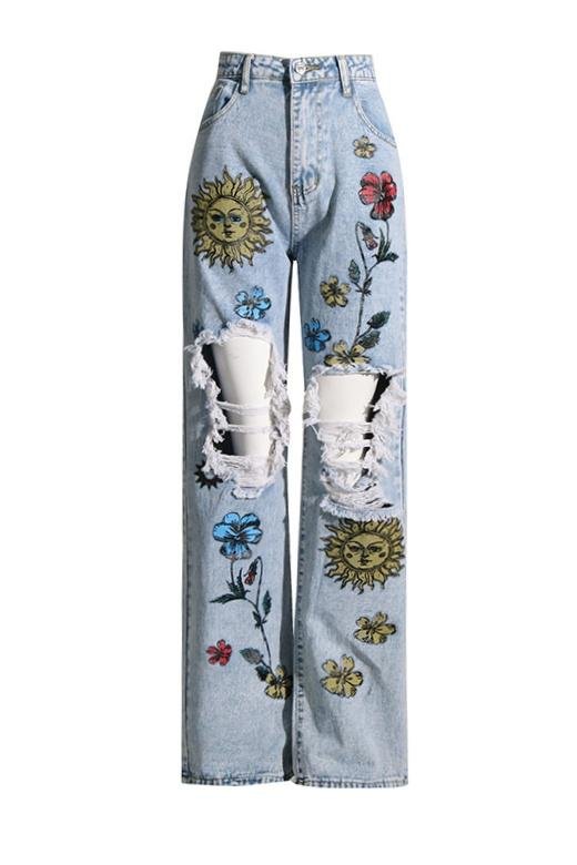 liza-floral-sun-printed-ripped-jeans-sb00603012394-blue-s-sunfere-584473 Liza Floral & Sun Printed Ripped Jeans - Image 8