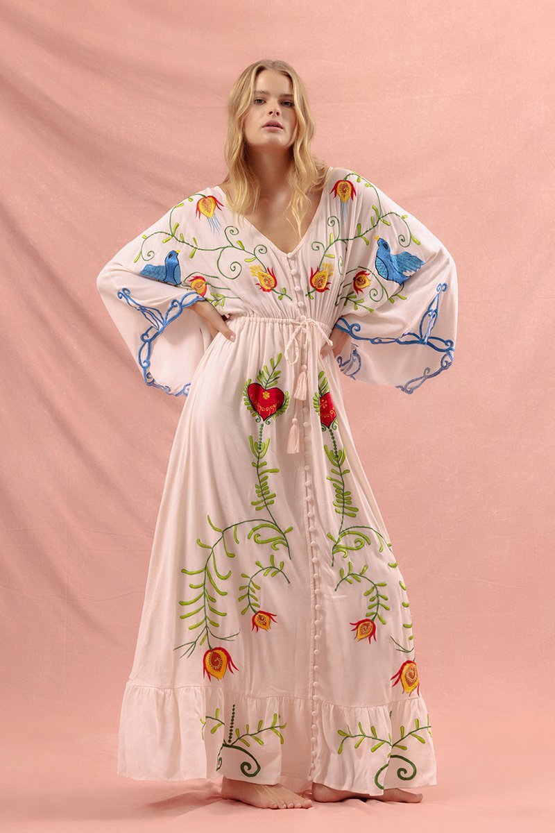 lola-embroidered-v-neck-lace-up-dress-sd0020611462-white-s-sunfere-238641 Lola Embroidered V-neck Lace Up Dress - Image 5