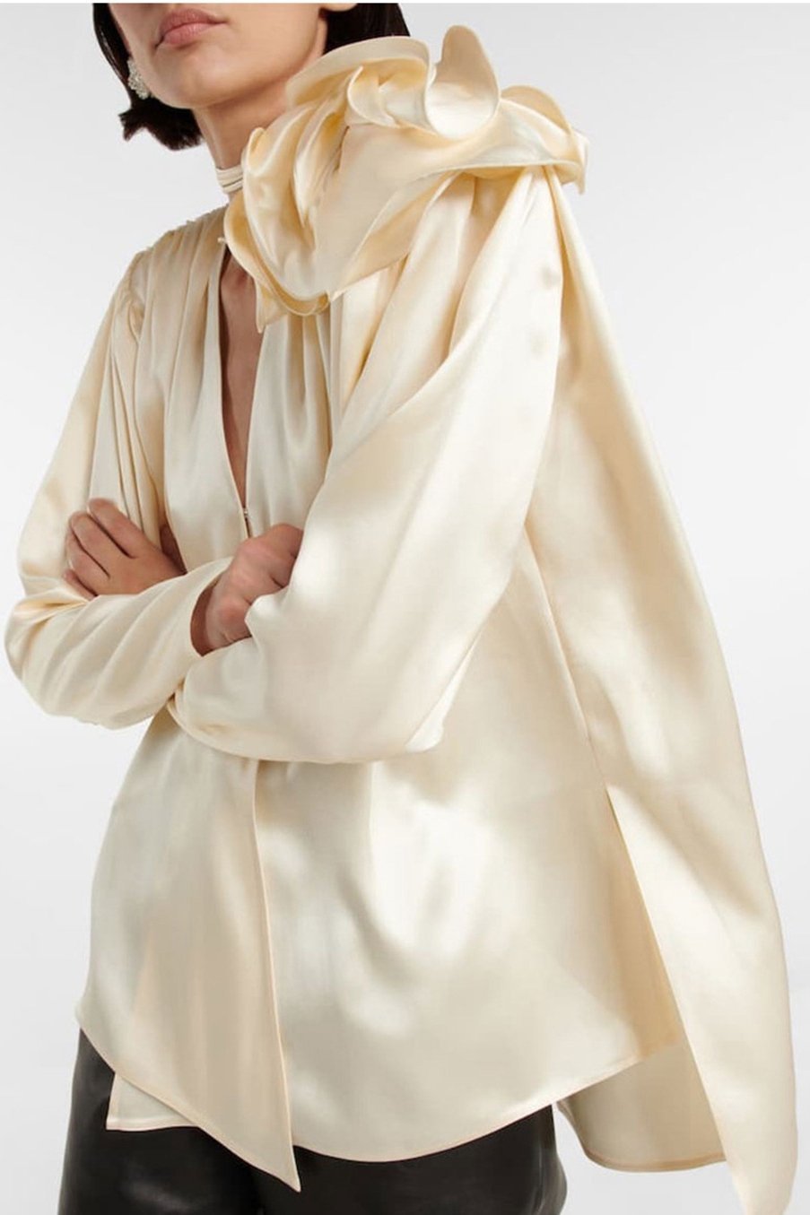 lorraine-flower-satin-flowy-blouse-st00209151480-beige-s-sunfere-454574 Lorraine Flower Satin Flowy Blouse - Image 1