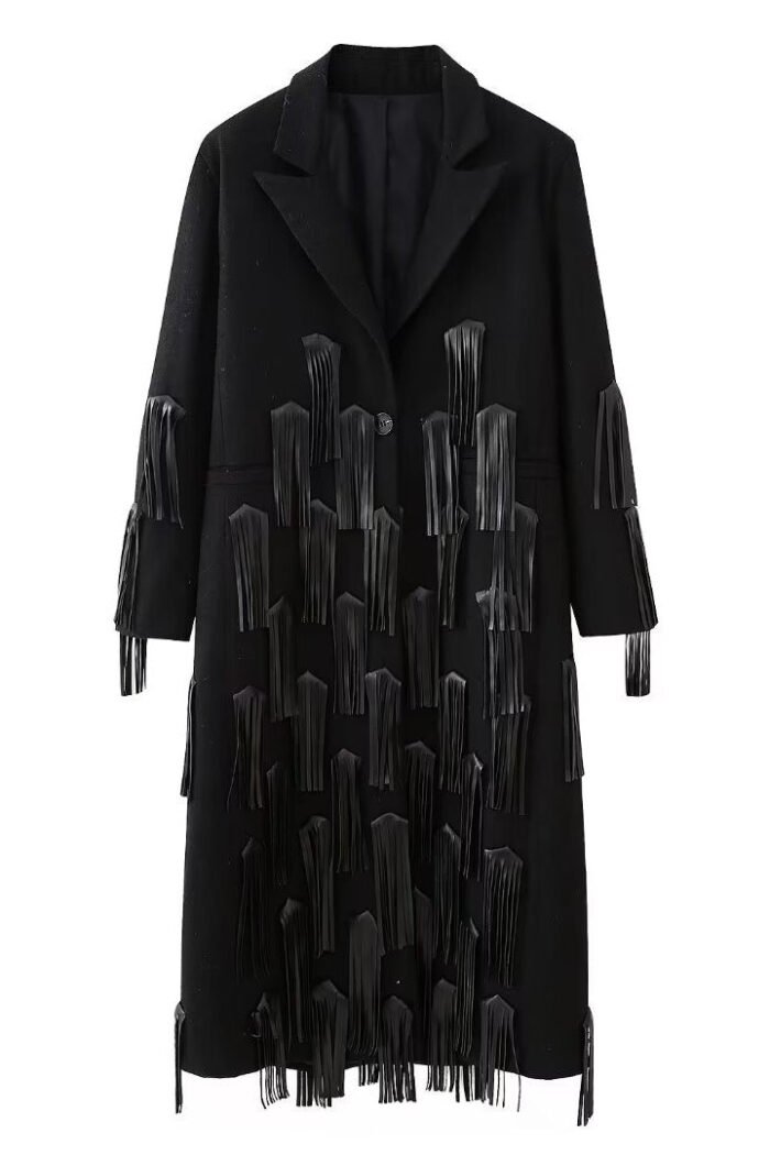 Louisa Leather-Tasseled Wool Coat - Image 7