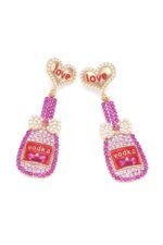 Love Bottle Diamante Pendant Earrings - Image 5