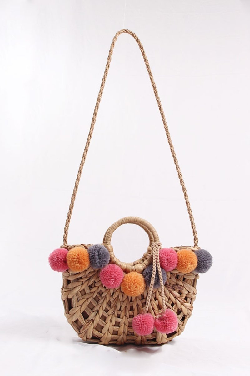luna-pom-pom-straw-basket-bag-sa0020714924-beige-sunfere-947362 Luna Pom Pom Straw Basket Bag - Image 1