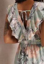Marjorie Printed Ruffle V-neck Maxi Dress - Image 5
