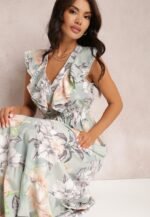 Marjorie Printed Ruffle V-neck Maxi Dress - Image 4