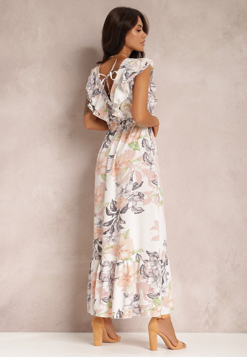 marjorie-printed-ruffle-v-neck-maxi-dress-sd00208011102-white-s-sunfere-422777 Marjorie Printed Ruffle V-neck Maxi Dress - Image 8