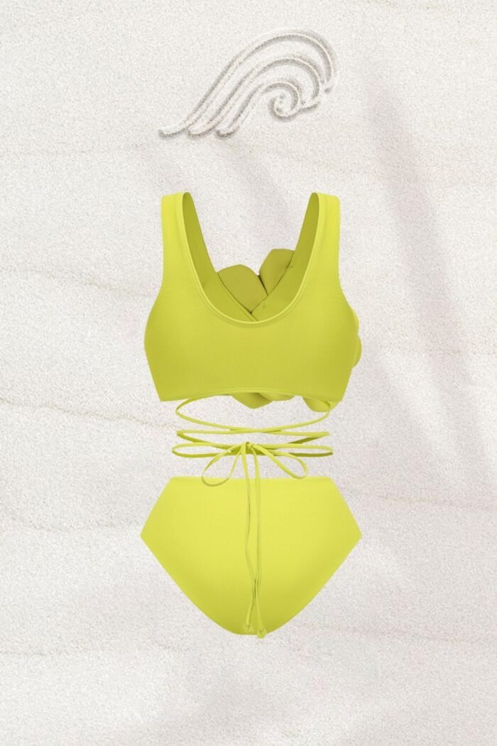 Marta Flower Lace-up Three-piece Swim Set - Image 4
