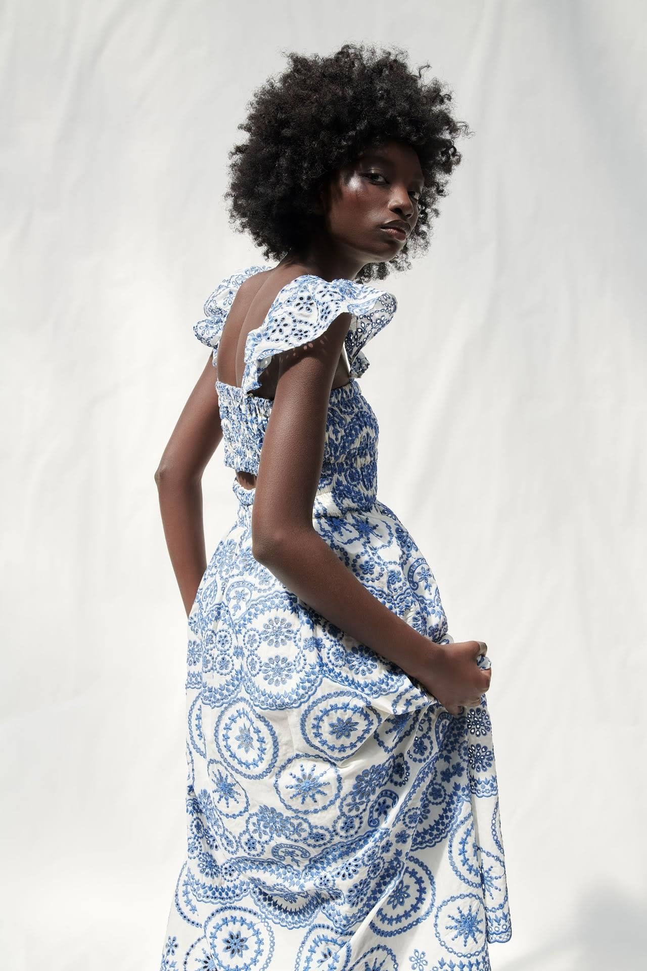 maud-embroidered-lace-shirred-bodice-midi-dress-sd0020626611-blue-s-sunfere-109064 Maud Embroidered Lace Shirred Bodice Midi Dress - Image 3