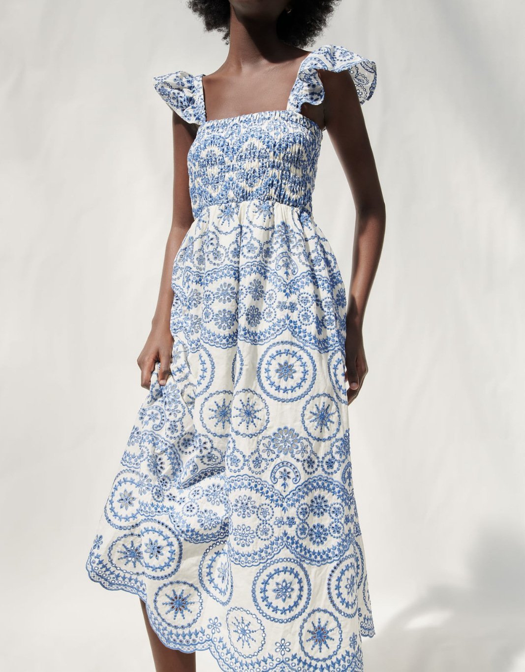 maud-embroidered-lace-shirred-bodice-midi-dress-sd0020626611-blue-s-sunfere-268741 Maud Embroidered Lace Shirred Bodice Midi Dress - Image 1