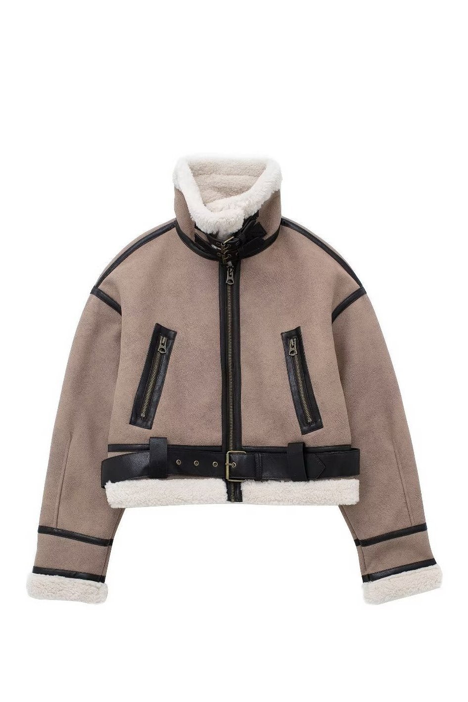 maureen-belted-contrast-shearling-jacket-so00611301996-brown-s-sunfere-617517 Maureen Belted Contrast Shearling Jacket - Image 5