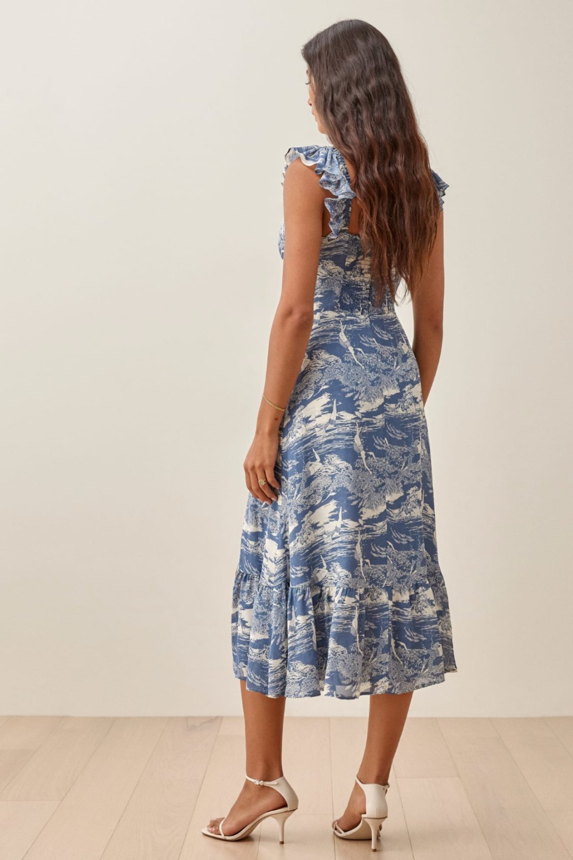 meg-printed-ruffle-slit-midi-dress-sd0020626612-navy-s-sunfere-358166 Meg Printed Ruffle Slit Midi Dress - Image 4