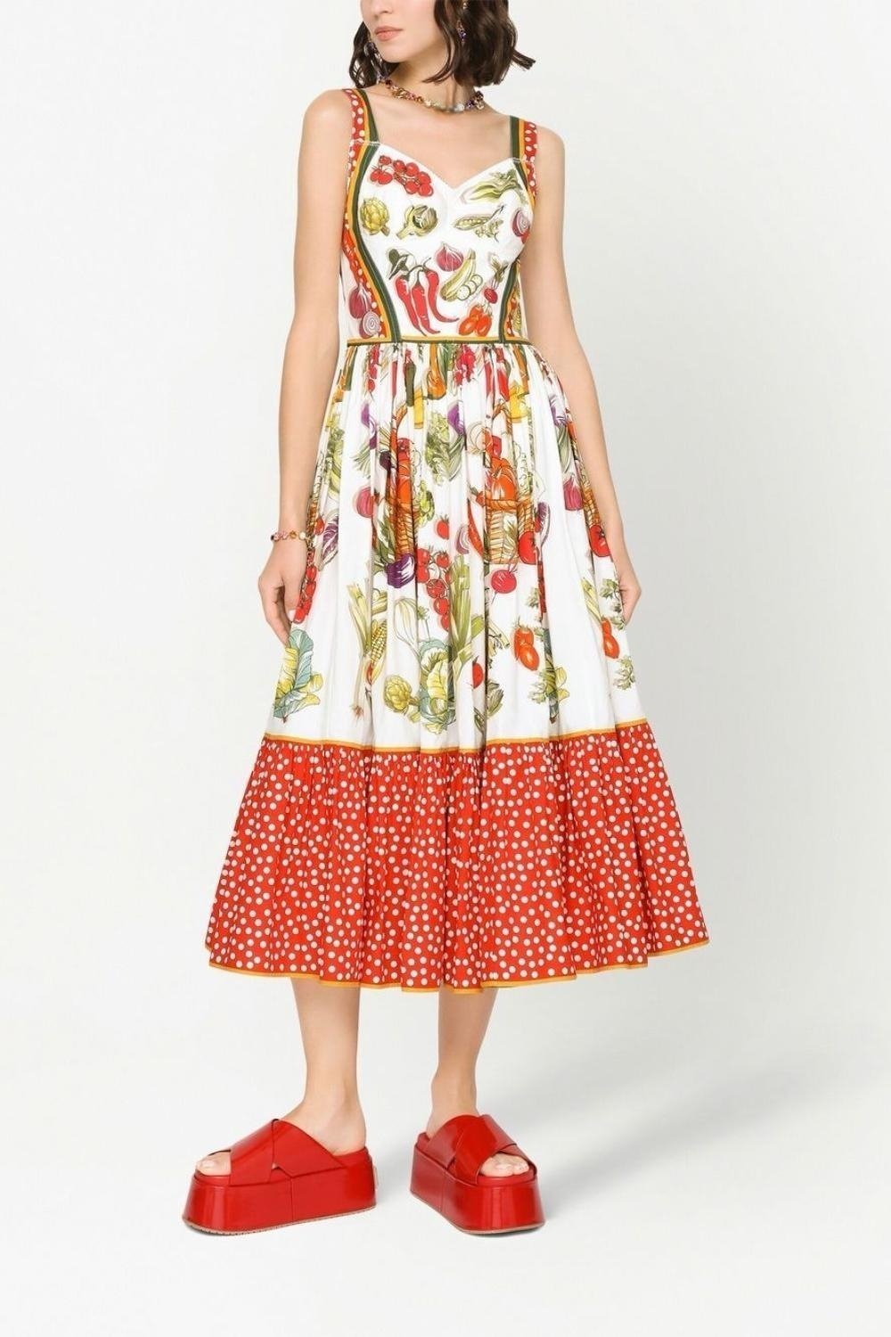 melissa-printed-flare-strap-midi-dress-sd0020627641-red-m-sunfere-864377 Melissa Printed Flare Strap Midi Dress - Image 1