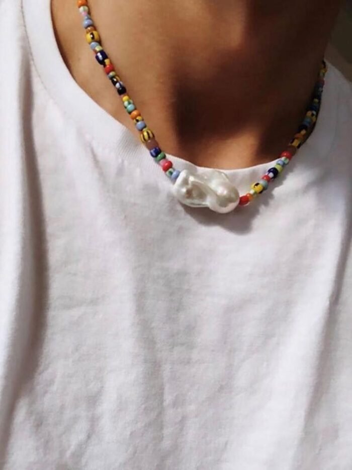 Mia Pearl Rainbow Beaded Necklace - Image 2