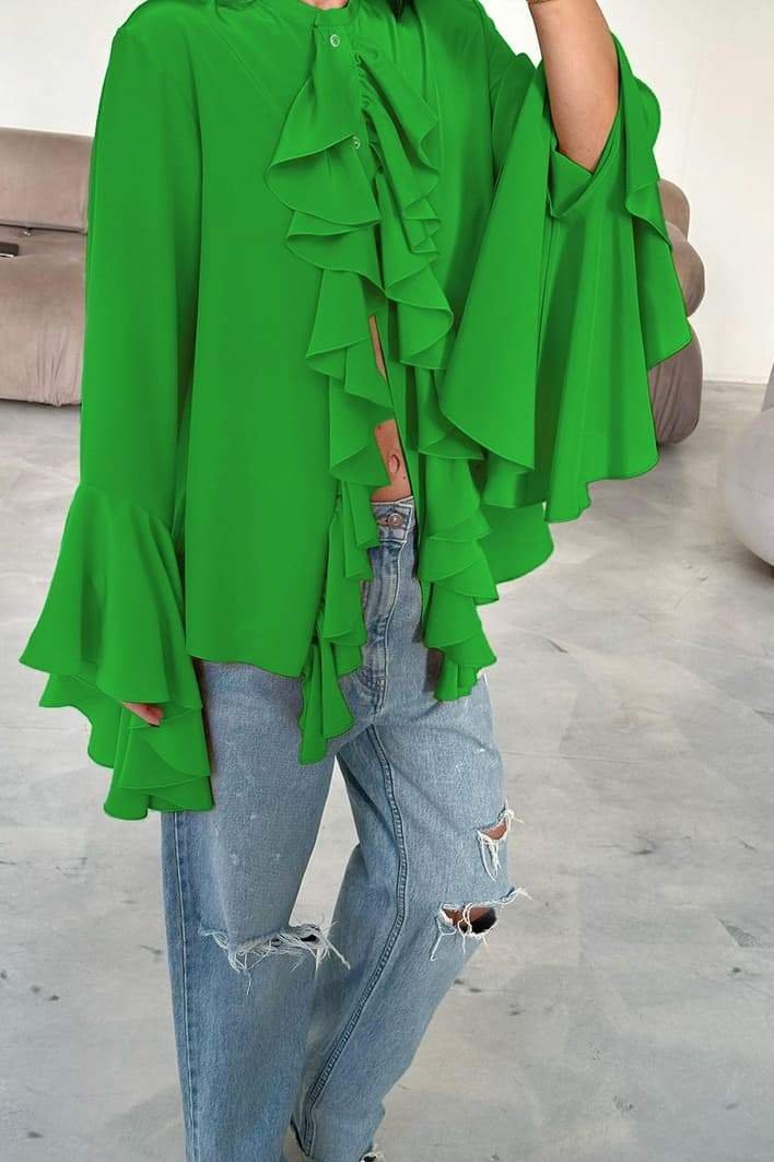 michelle-semi-sheer-ruffle-blouse-st00603292577-green-s-sunfere-462035 Michelle Semi-sheer Ruffle Blouse - Image 9