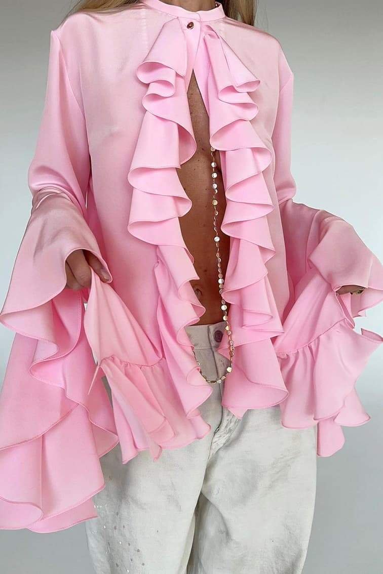 michelle-semi-sheer-ruffle-blouse-st00603292577-pink-s-sunfere-542666 Michelle Semi-sheer Ruffle Blouse - Image 2