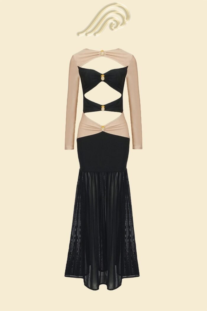 Morgan Cutout Contrast Jersey Maxi Dress - Image 5