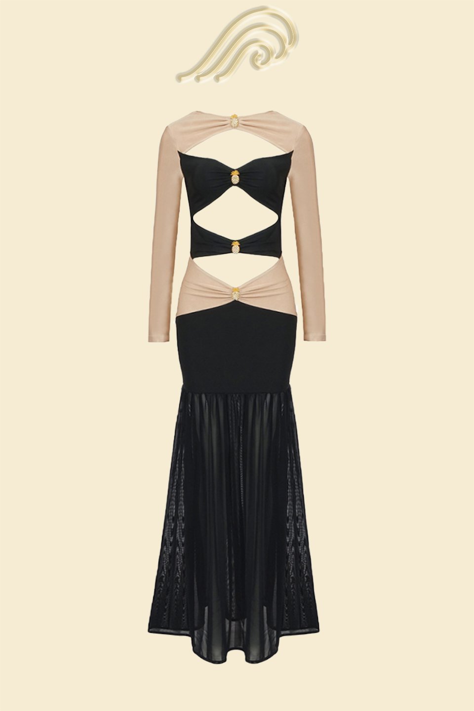 morgan-cutout-contrast-jersey-maxi-dress-sd00209131407-black-s-sunfere-468965 Morgan Cutout Contrast Jersey Maxi Dress - Image 5