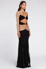 Morgan Cutout Contrast Jersey Maxi Dress - Image 2