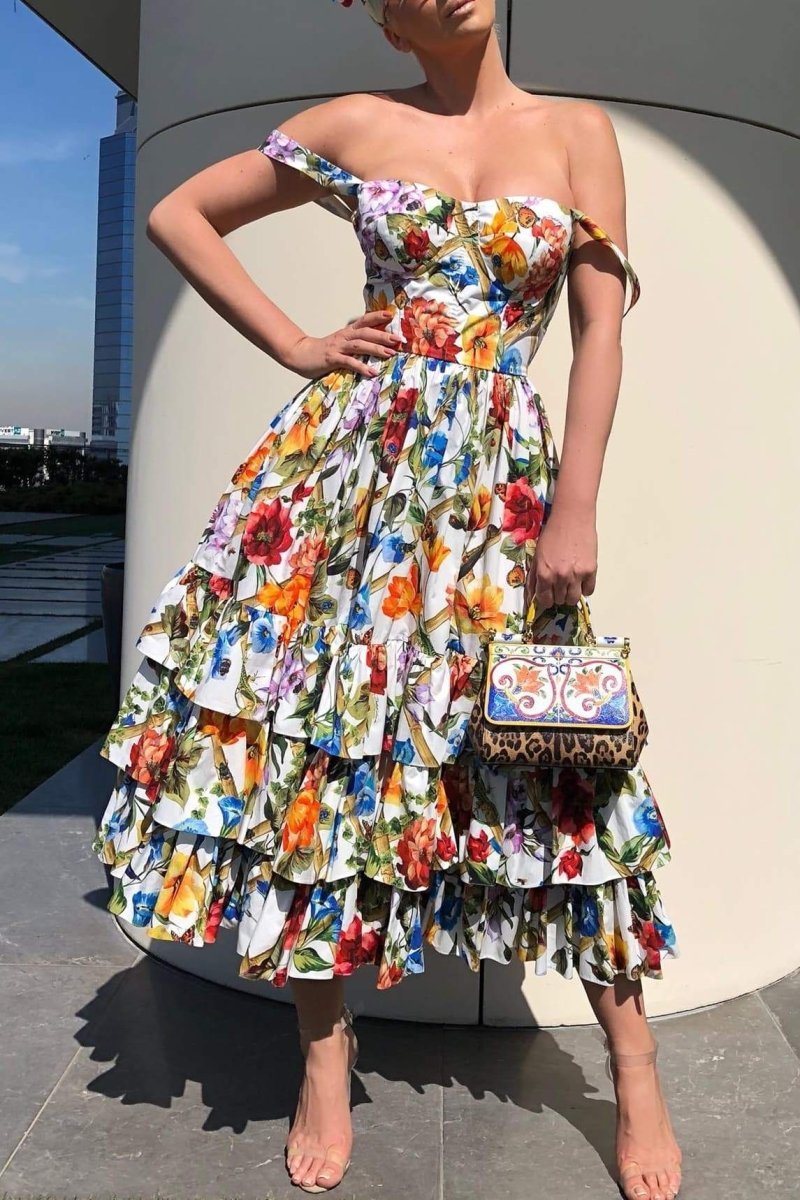 morgan-floral-printed-tiered-midi-dress-sd00603212501-multi-s-sunfere-695378 Morgan Floral Printed Tiered Midi Dress - Image 5
