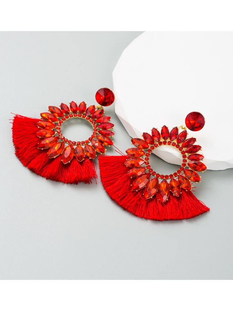 naomi-sunflower-shape-diamante-tassel-earrings-sa0020516129-red-sunfere-447300 Naomi Sunflower Shape Diamante Tassel Earrings - Image 3