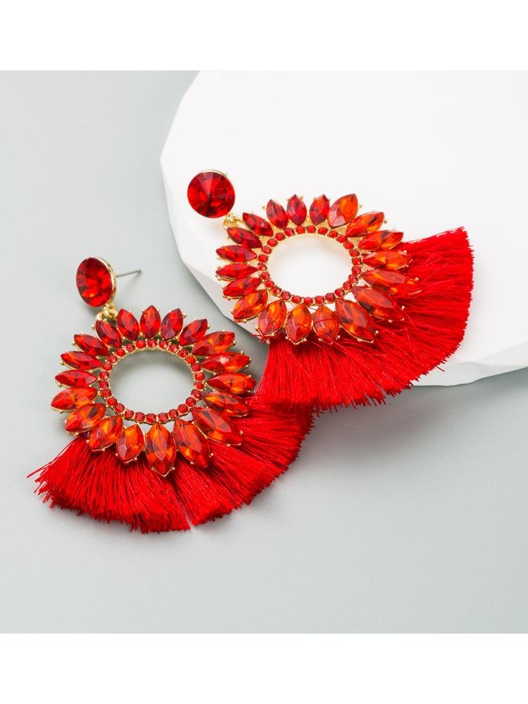 naomi-sunflower-shape-diamante-tassel-earrings-sa0020516129-red-sunfere-769020 Naomi Sunflower Shape Diamante Tassel Earrings - Image 2