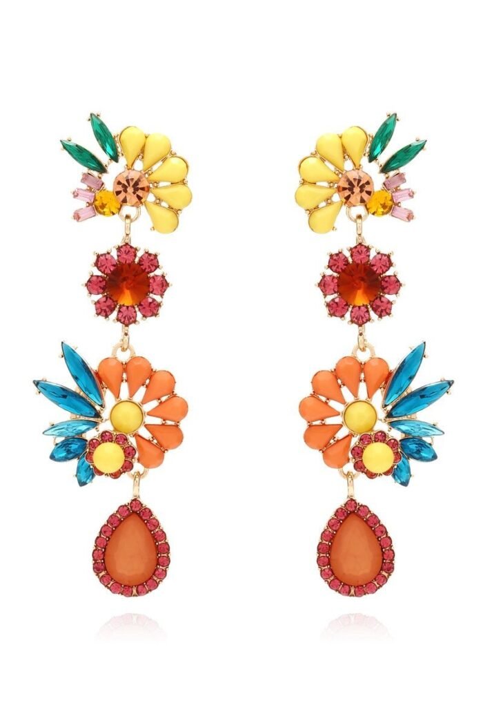 Neil Acrylic Flower Drop Earrings - Image 1