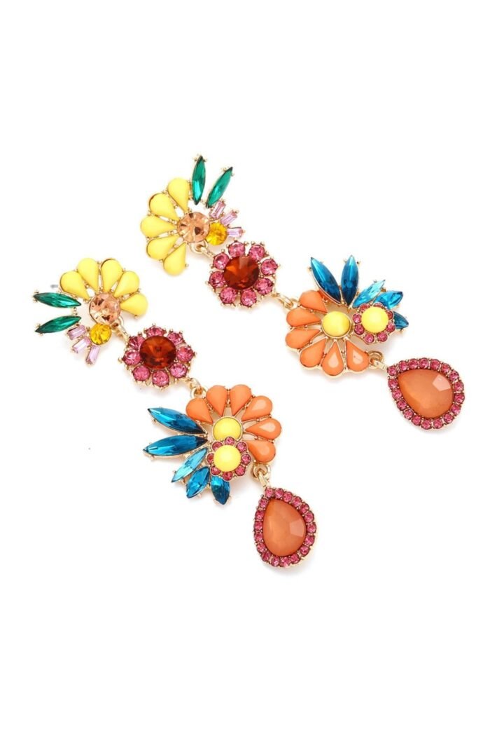 Neil Acrylic Flower Drop Earrings - Image 2