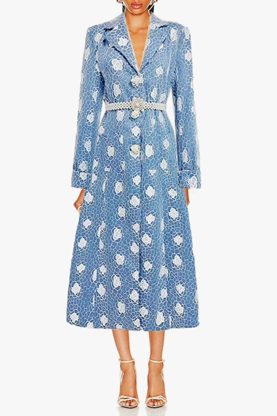 nita-lace-embroidered-pearl-belted-coat-so00209151509-blue-s-sunfere-479010 Nita Lace Embroidered Pearl Belted Coat - Image 1