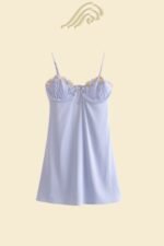 Novia Lace Pleat Satin Lounge Dress - Image 6