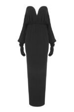 Octavia Strapless Draped Gloved Maxi Dress - Image 6