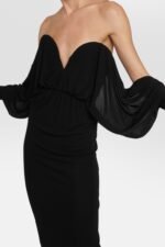 Octavia Strapless Draped Gloved Maxi Dress - Image 3