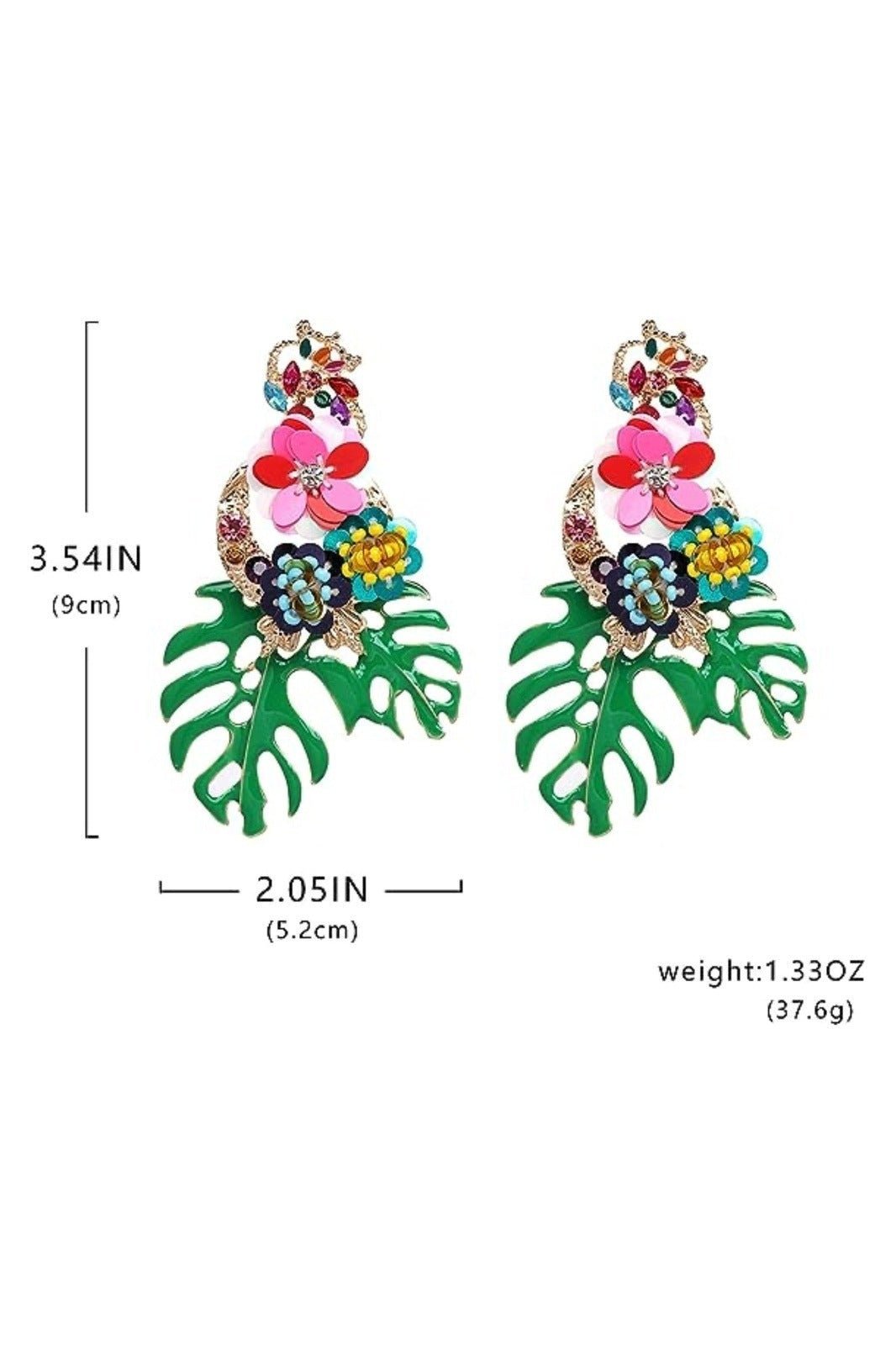 palm-tree-flower-decored-earrings-sa00207311087-green-sunfere-237028 Palm Tree Flower Decored Earrings - Image 3