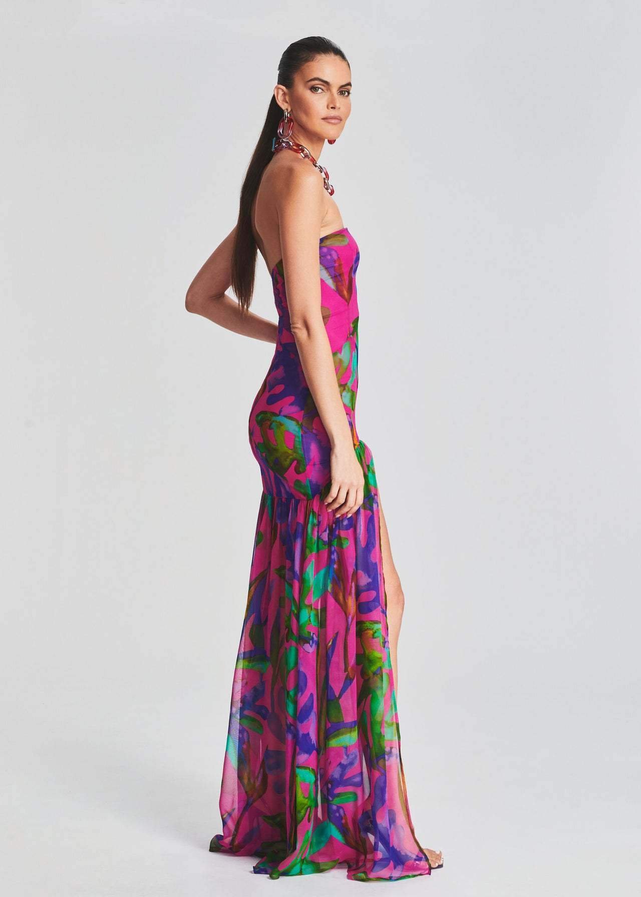 pam-printed-strapless-slit-maxi-dress-sd0020621553-hot-pink-s-sunfere-125662 Pam Printed Strapless Slit Maxi Dress - Image 3