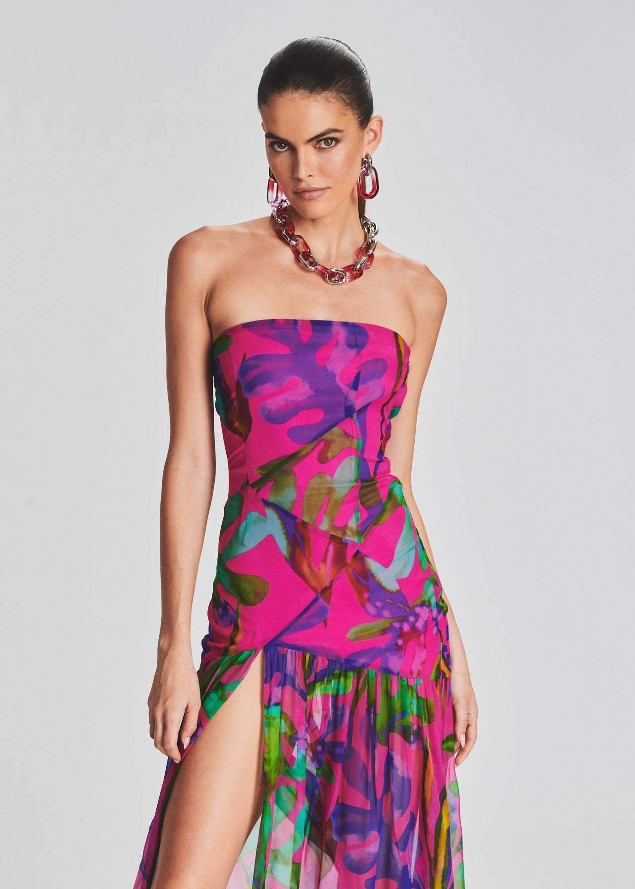 pam-printed-strapless-slit-maxi-dress-sd0020621553-hot-pink-s-sunfere-648844 Pam Printed Strapless Slit Maxi Dress - Image 4