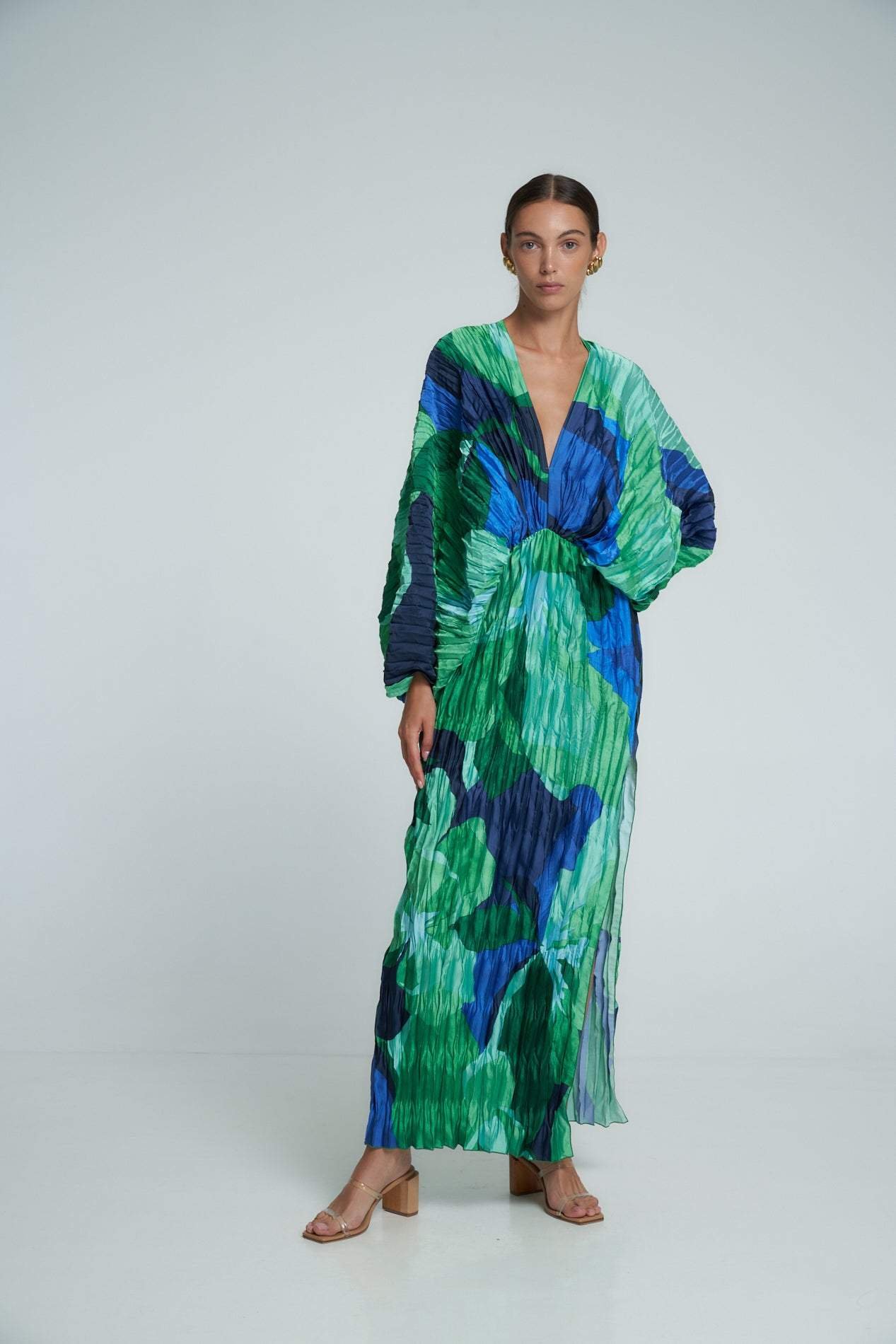 pamela-printed-plisse-maxi-kaften-dress-sd00208241233-green-s-sunfere-181628 Pamela Printed Plisse Maxi Kaften Dress - Image 5